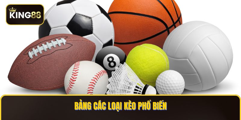 Thể Thao King88 - Đặt Cược Liền Tay & Mạnh Tay Thắng Lớn 2 Bảng các loại kèo phổ biến